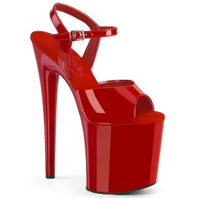 Naughty-809 Red Patent/Red, 8" Heels